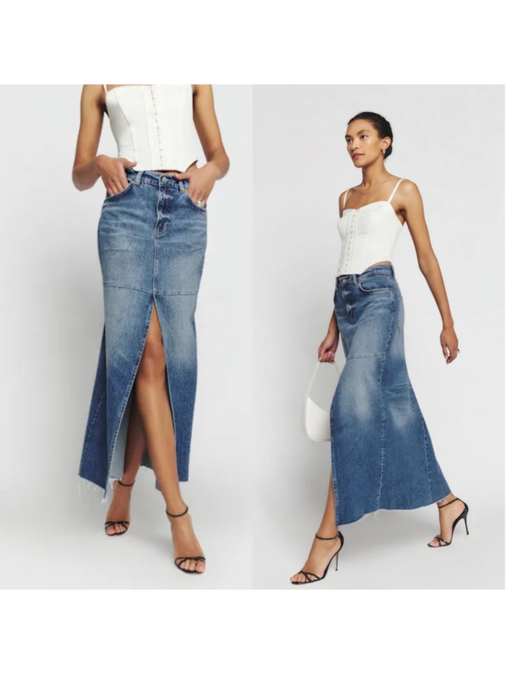 Reformation Tazz Maxi Denim Skirt sz 27